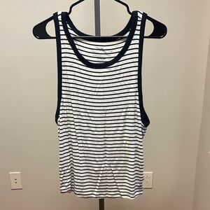 American Eagle Outfitters Black and White Striped Tank Top